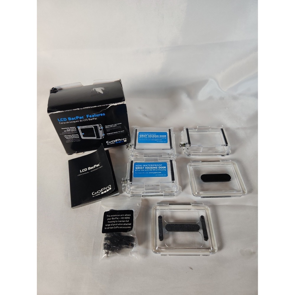 Go Pro LCD Screen Waterproof Wrist Housing Doors Display Viewer BacPac Open Box